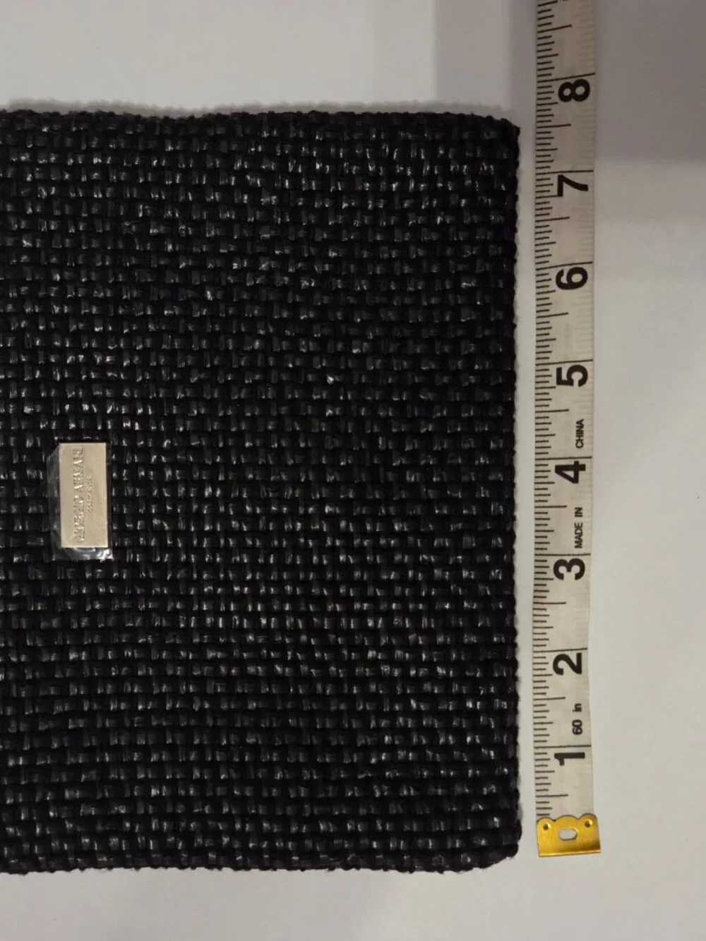 Giorgio Armani Cosmetics Black Woven Zip Cosmetic Makeup Pouch